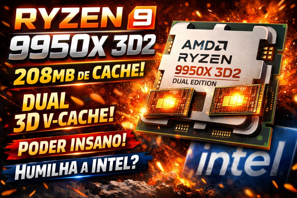 🚨 Ryzen 9 9950X 3D2 Dual Edition é ANUNCIADO: CPU da AMD com 208MB de cache pode HUMILHAR qualquer rival